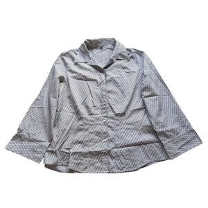 FOXCROFT Geo Print Button Down Wrinkle Free Fitted Blouse Top Plus Size‎ 18